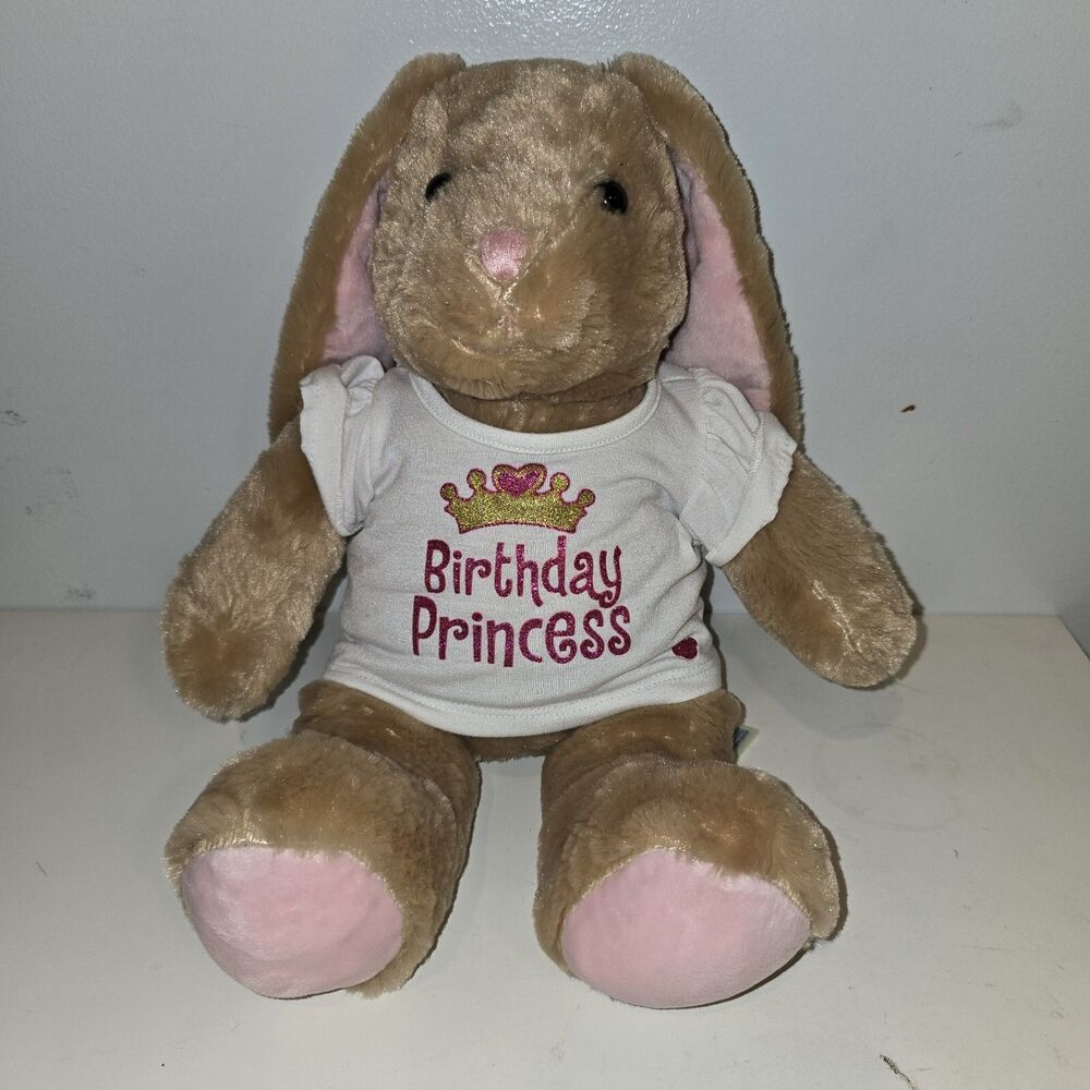 Build A Bear Workshop Pawlette Bunny Rabbit Plush With Happy Birthday Shirt